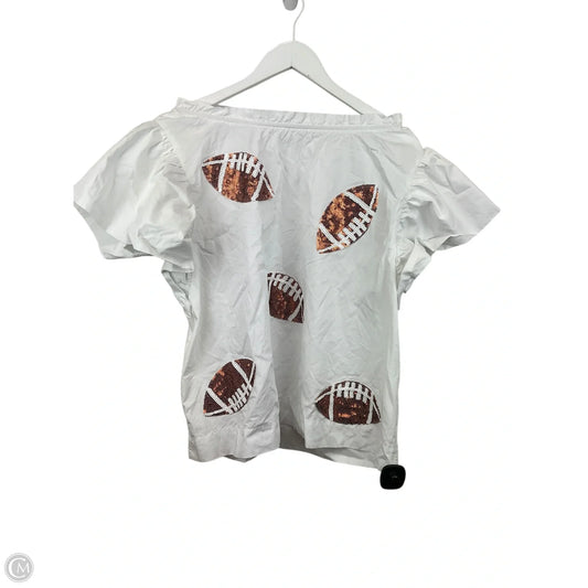 Top Short Sleeve By Oddi In White, Size: M