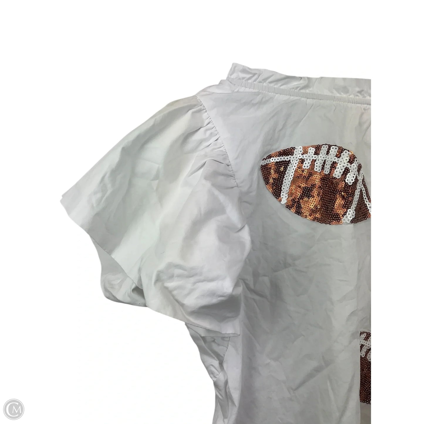 Top Short Sleeve By Oddi In White, Size: M