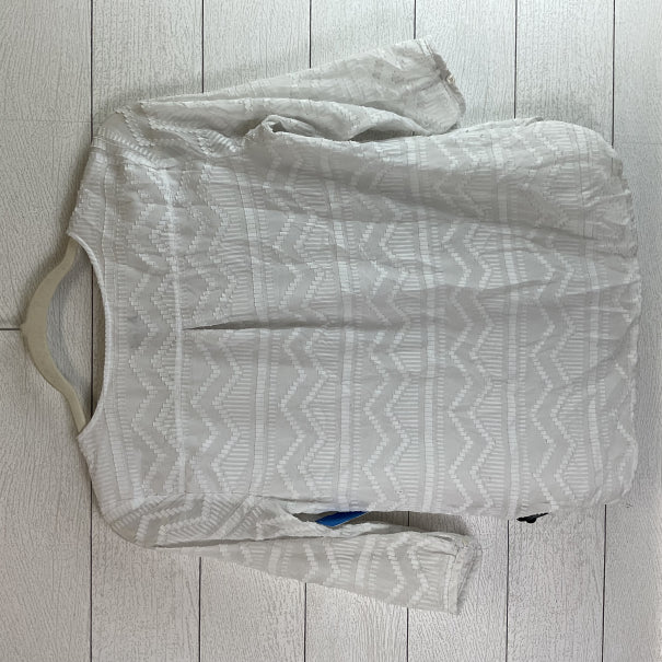 Top Long Sleeve Basic By Talbots In White, Size: L