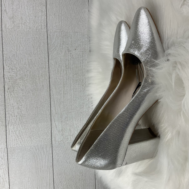 Sandals Heels Block By H&m In Silver, Size: 10