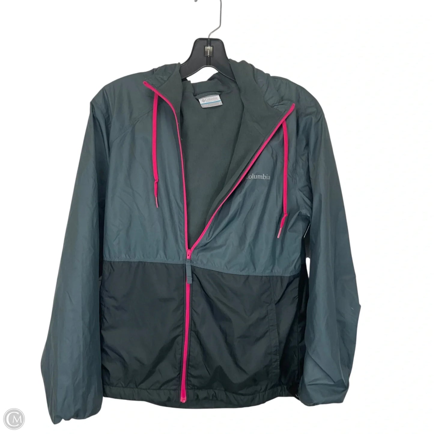 Jacket Windbreaker By Columbia In Grey, Size: S