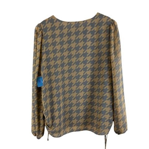Top Long Sleeve By Calvin Klein In Blue