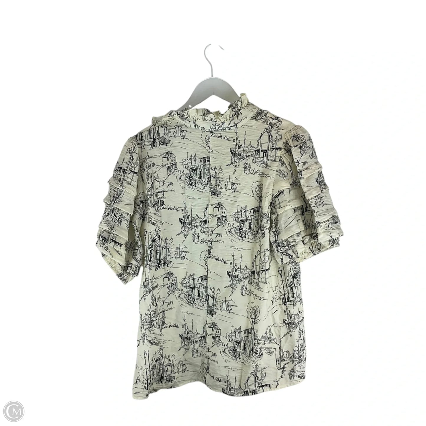 Top Short Sleeve By Entro In Black & Cream, Size: M