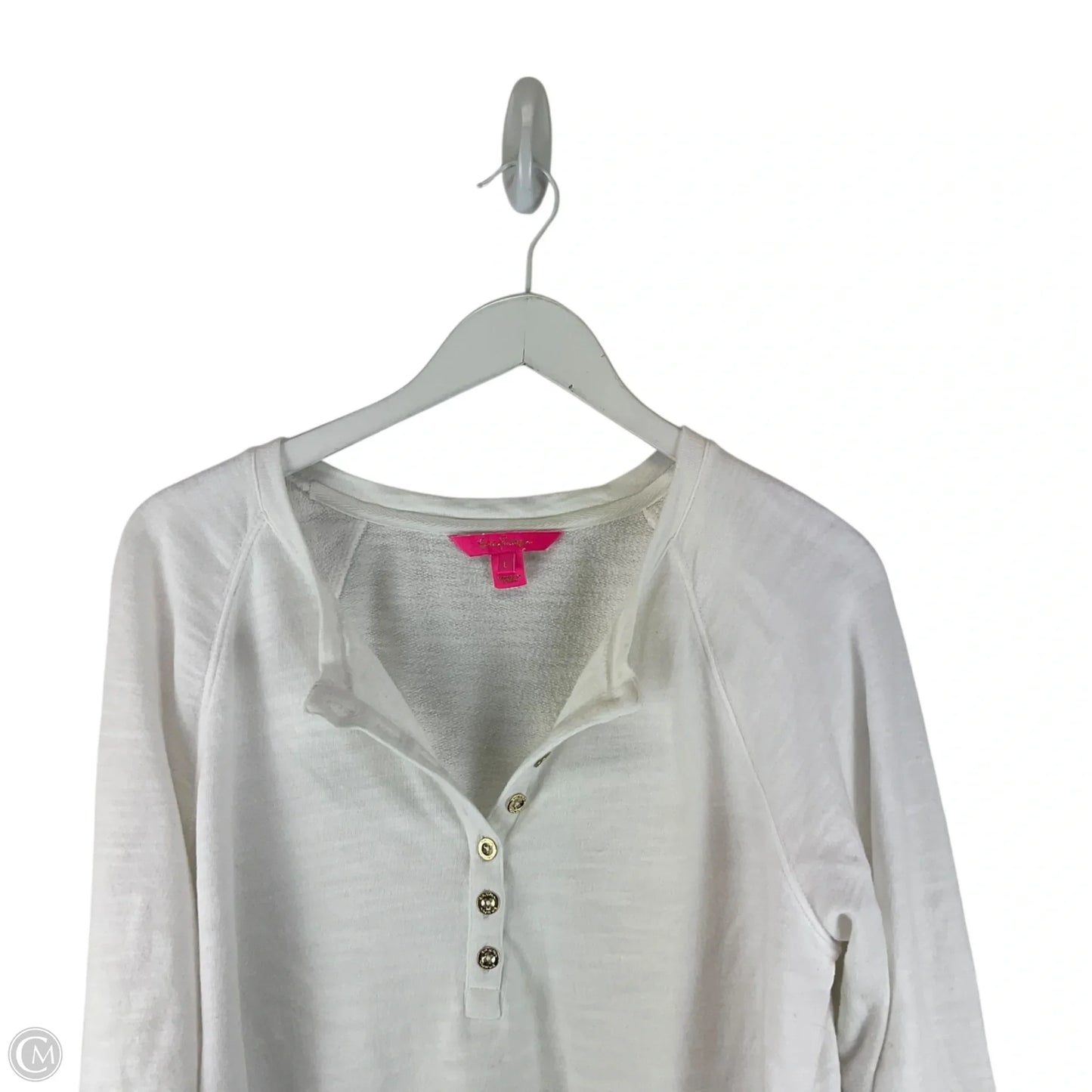 Top Long Sleeve Designer By Lilly Pulitzer In White, Size: L