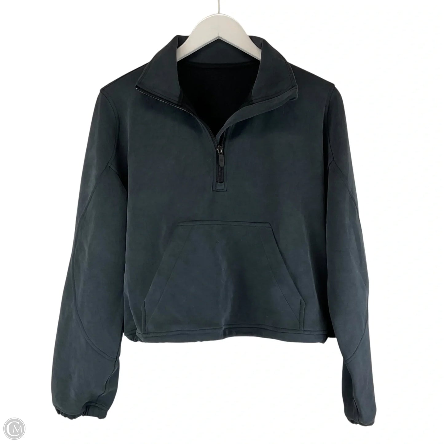 Athletic Top Long Sleeve Collar By Lululemon In Grey, Size: S