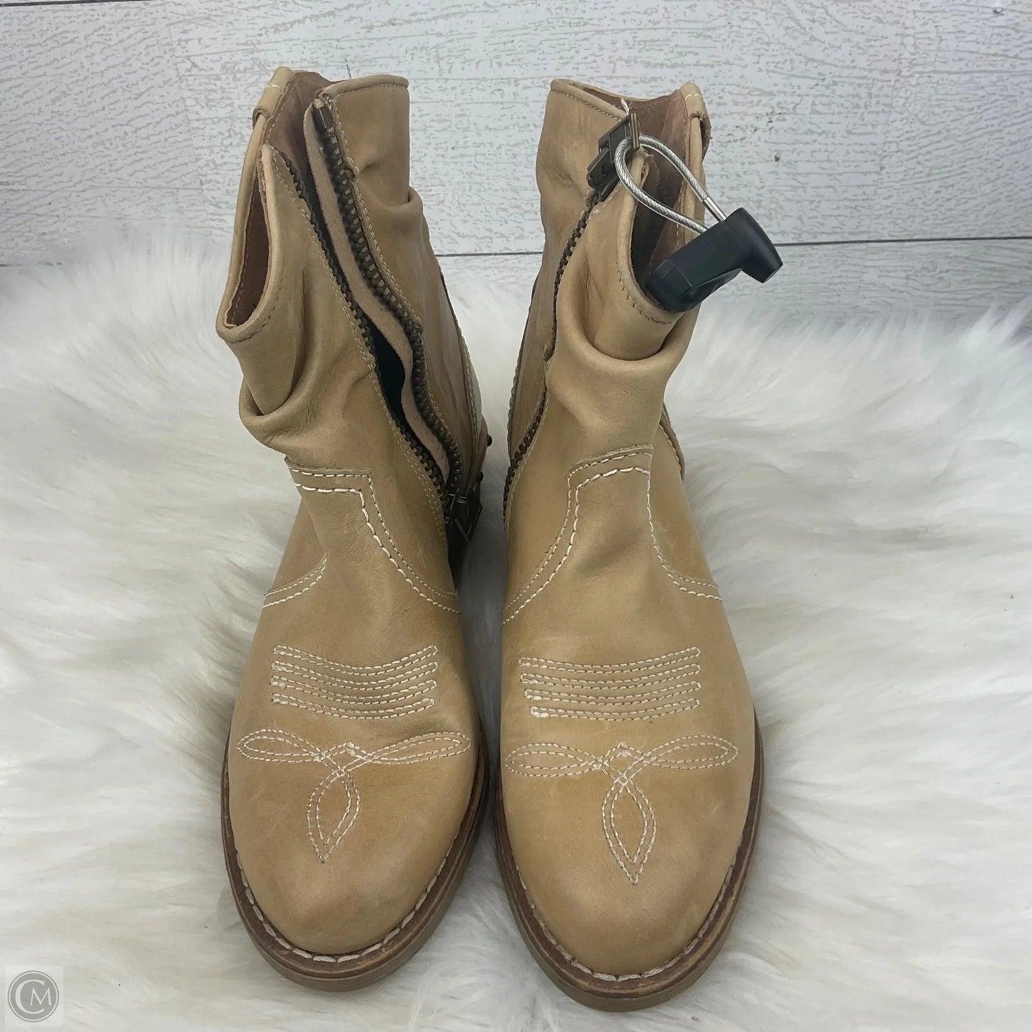 Boots Mid-calf Heels By Sundance In Tan, Size: 7.5