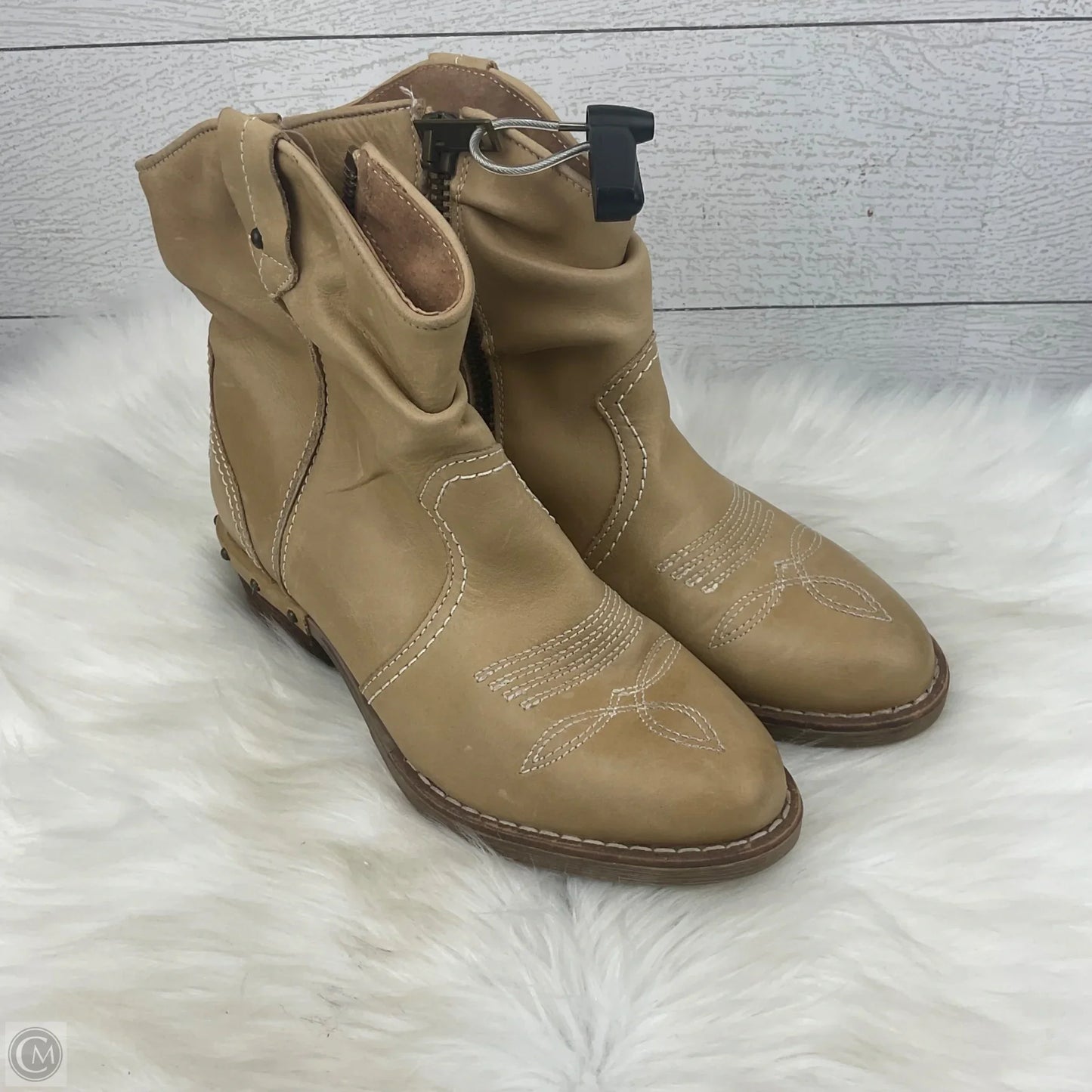 Boots Mid-calf Heels By Sundance In Tan, Size: 7.5