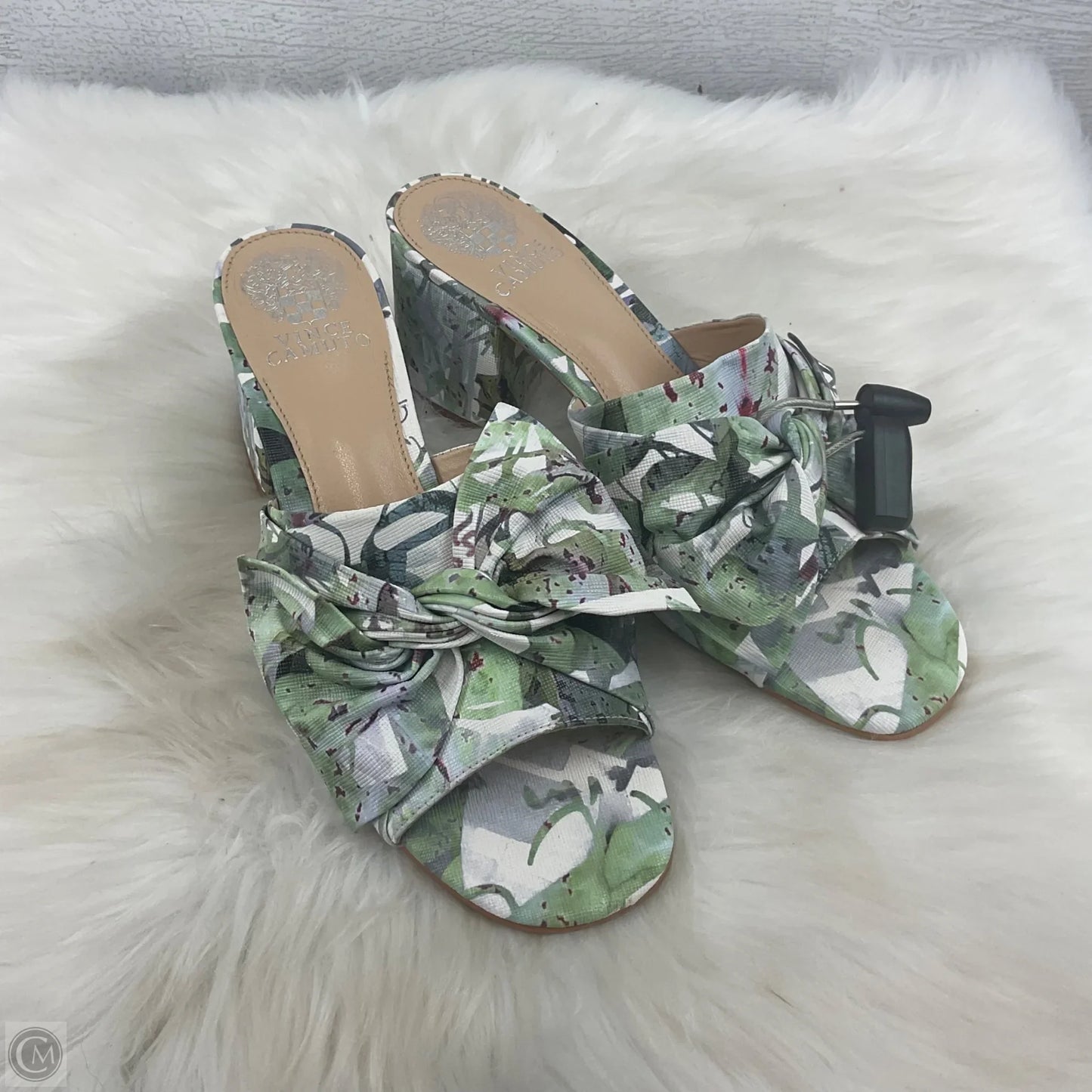 Sandals Heels Block By Vince Camuto In Green, Size: 8
