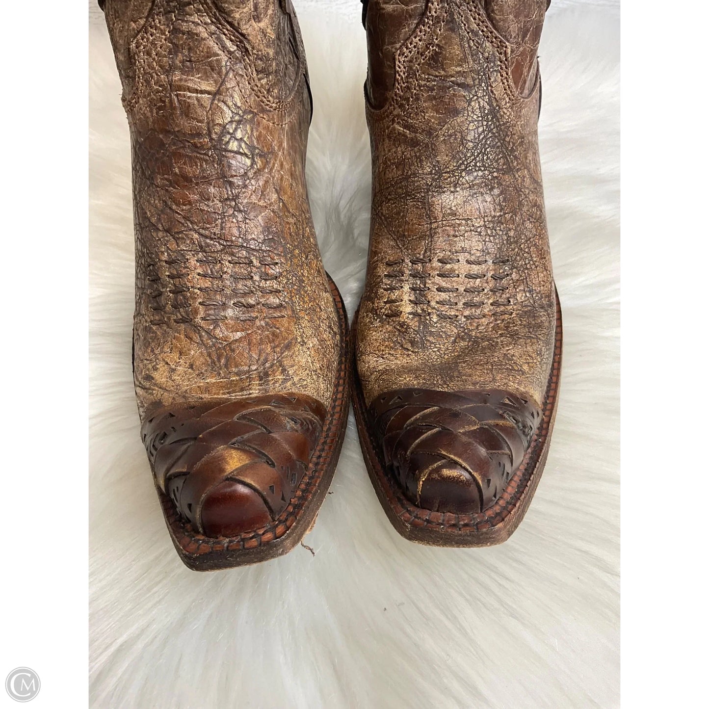 Boots Knee Heels By Corral In Brown, Size: 10