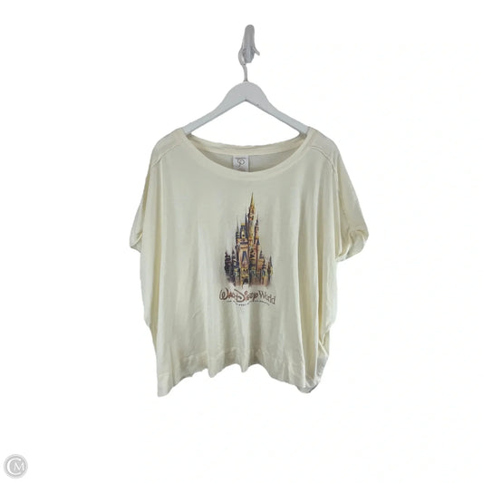 Top Short Sleeve Basic By Disney In Tan, Size: 3x
