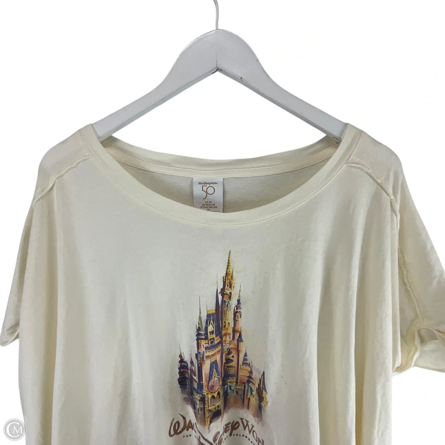 Top Short Sleeve Basic By Disney In Tan, Size: 3x