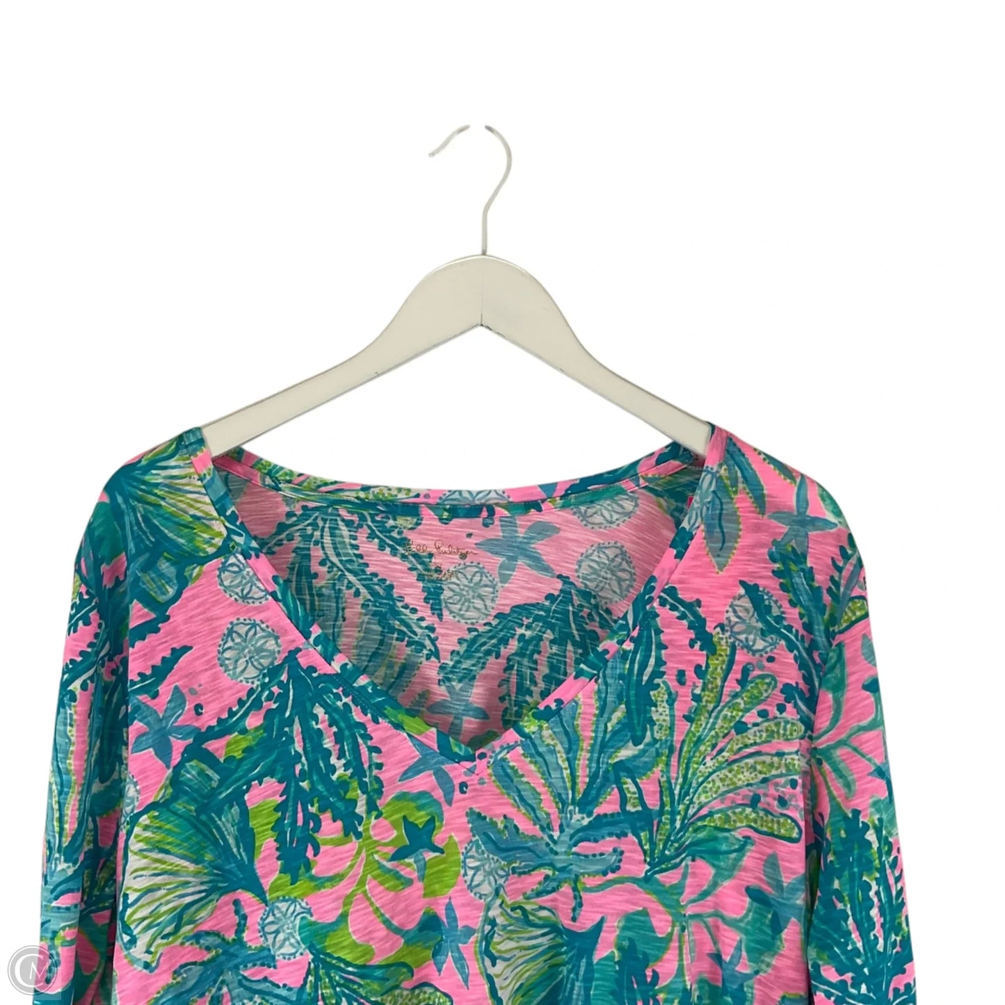 Top Long Sleeve Designer By Lilly Pulitzer In Teal, Size: Xxl