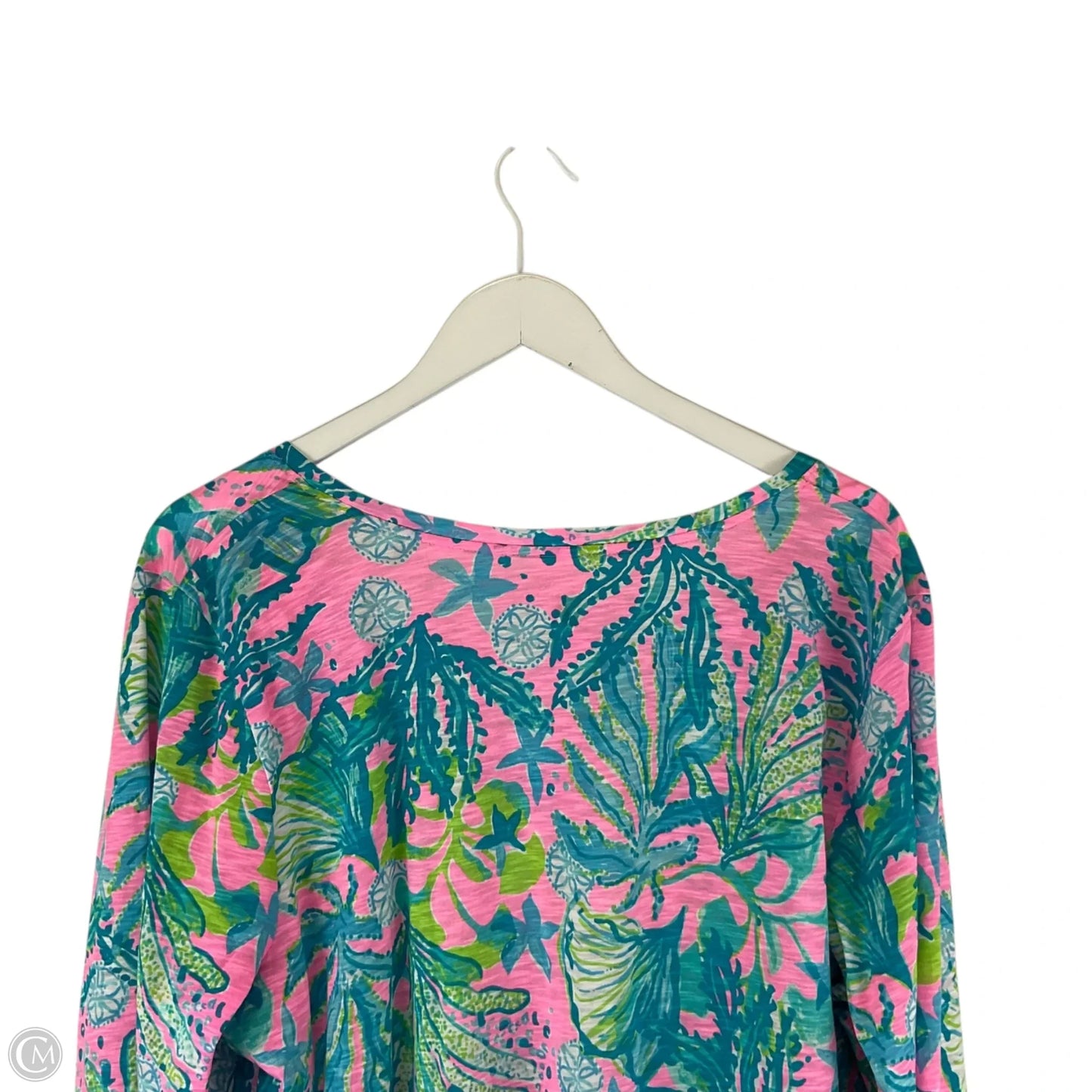 Top Long Sleeve Designer By Lilly Pulitzer In Teal, Size: Xxl