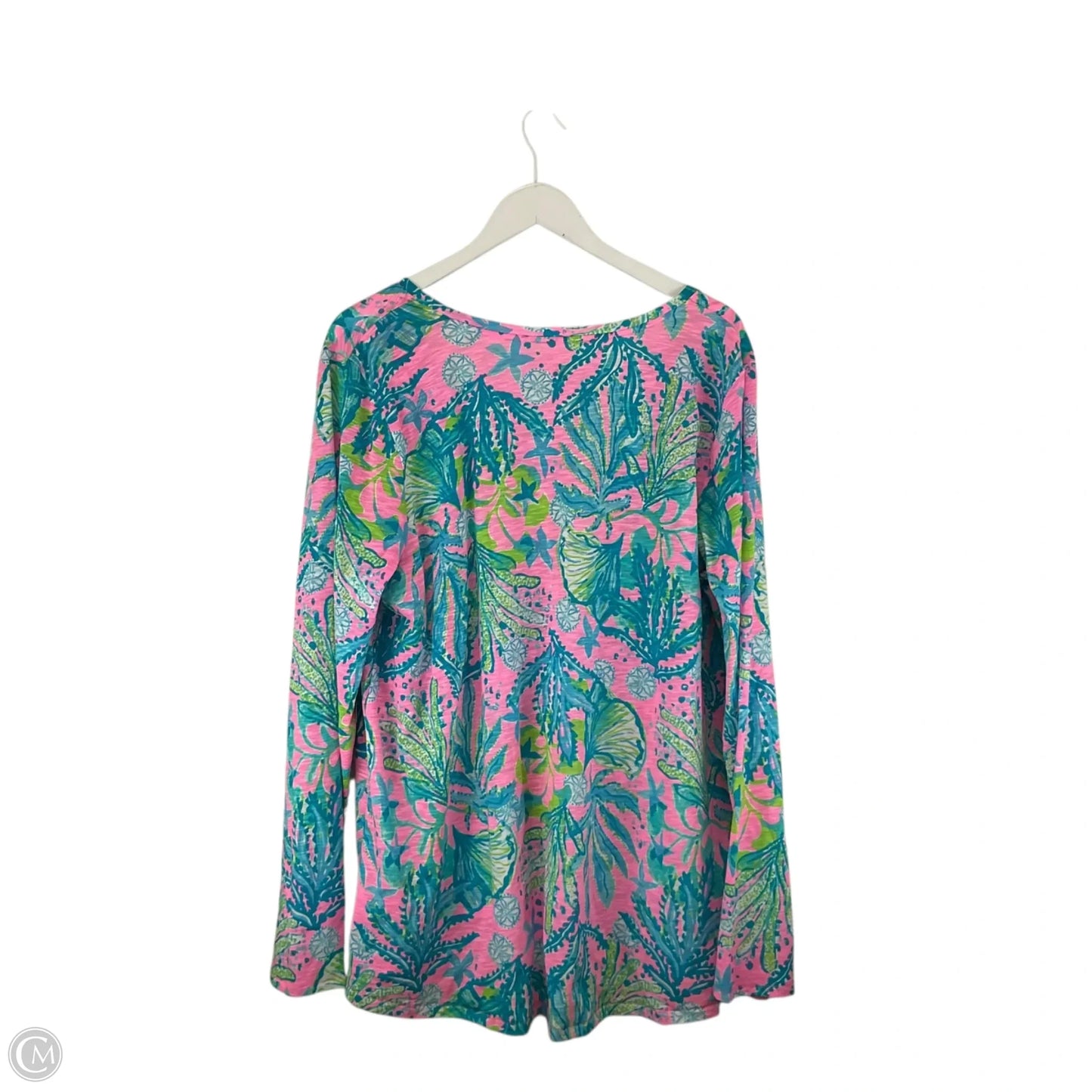 Top Long Sleeve Designer By Lilly Pulitzer In Teal, Size: Xxl