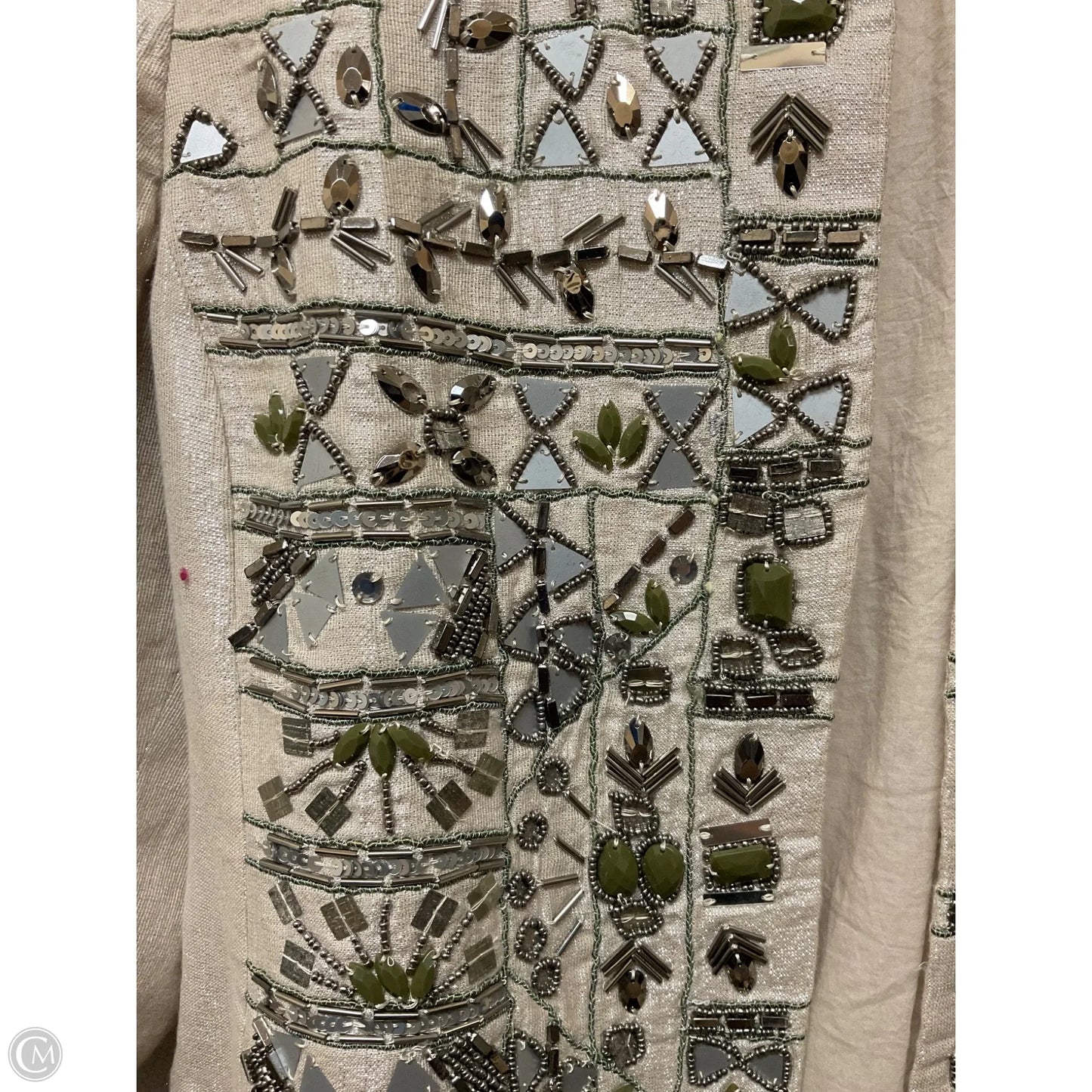 Jacket Moto By Chicos In Silver, Size: S