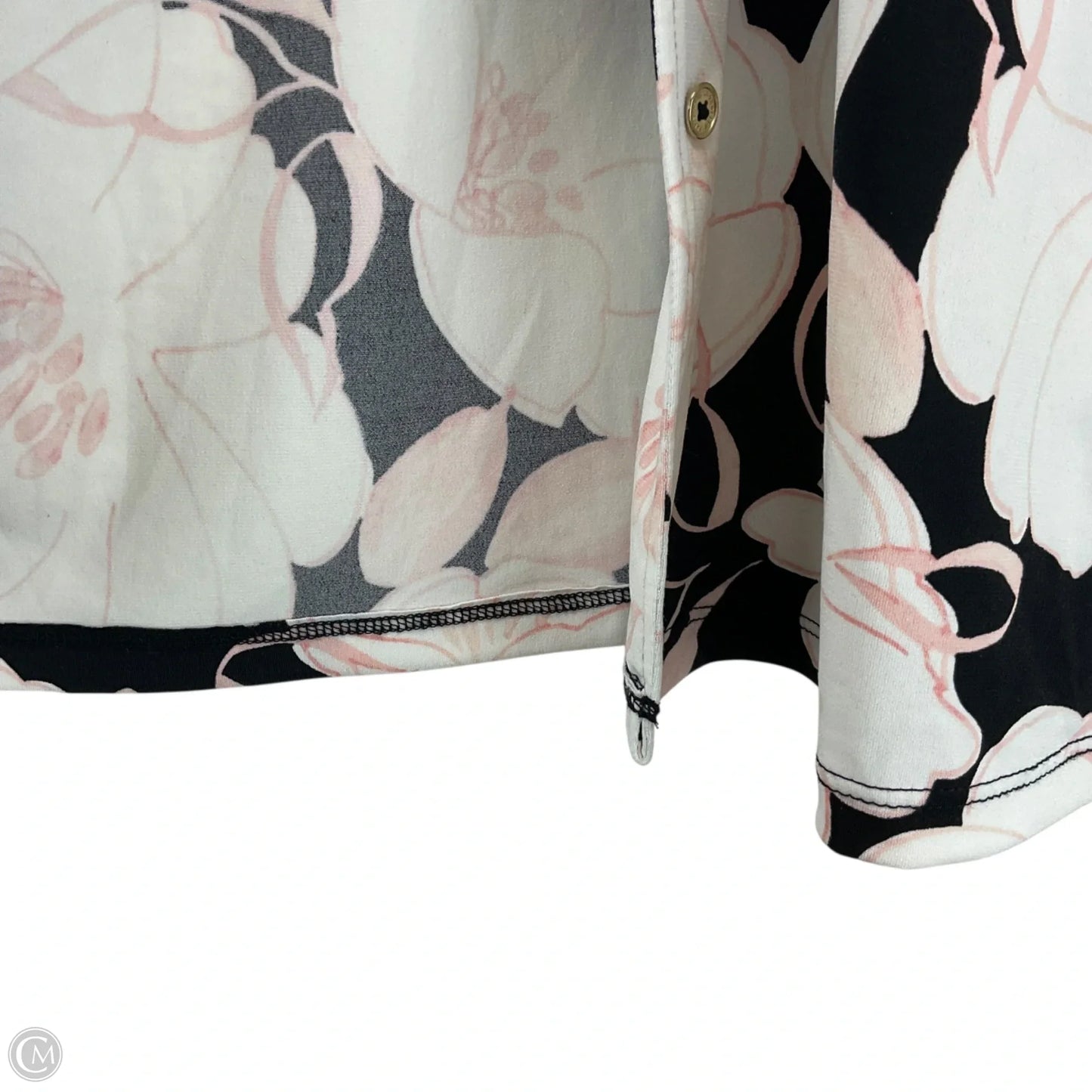 Top Long Sleeve Designer By Karl Lagerfeld In Black & Pink, Size: L