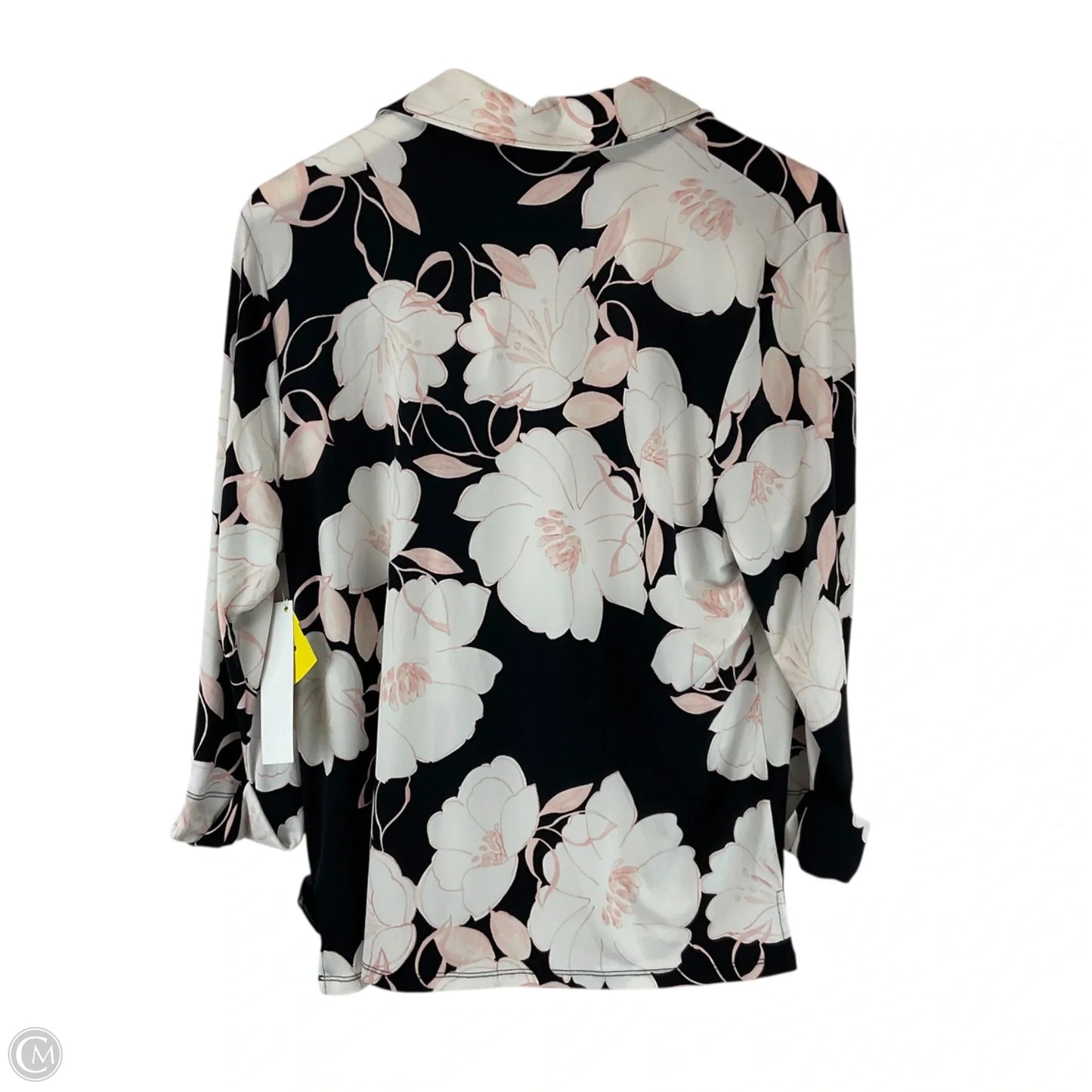 Top Long Sleeve Designer By Karl Lagerfeld In Black & Pink, Size: L