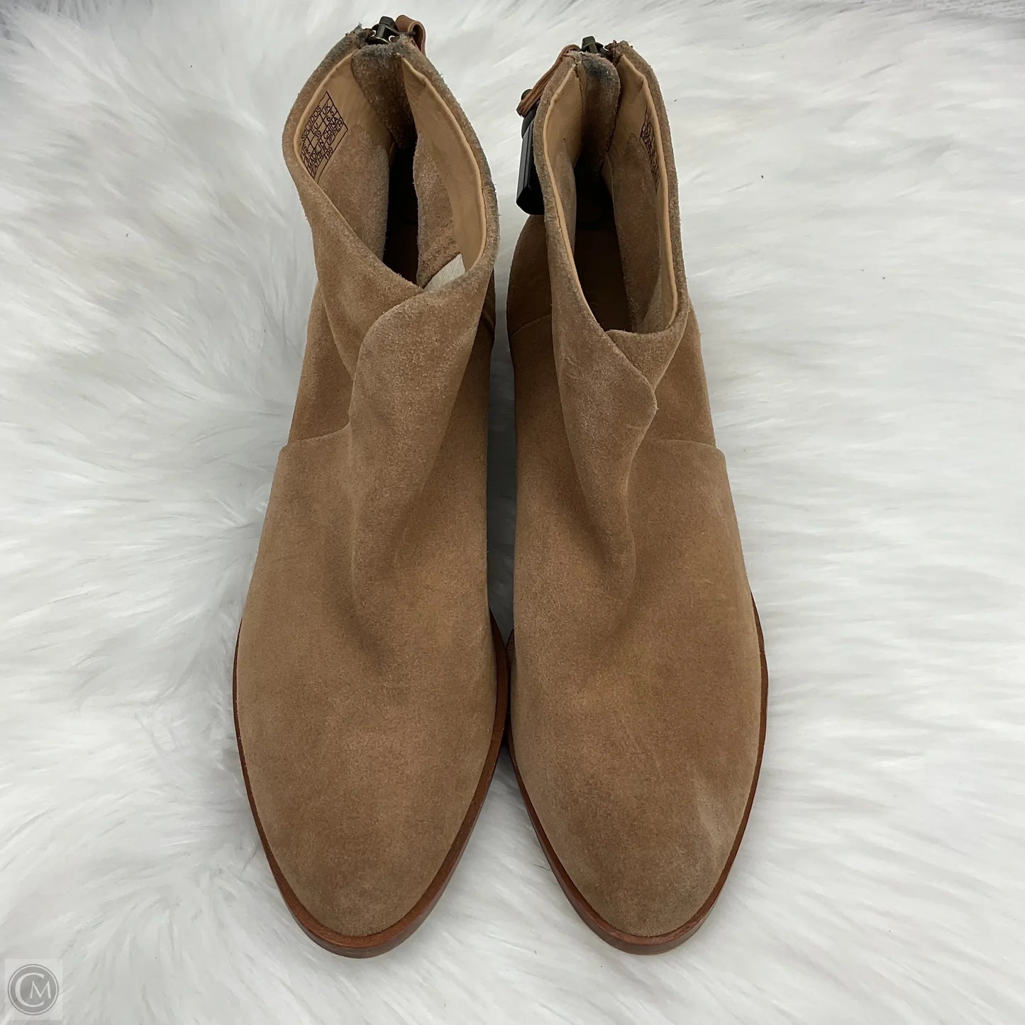 Boots Ankle Heels By Soludos In Tan, Size: 8.5