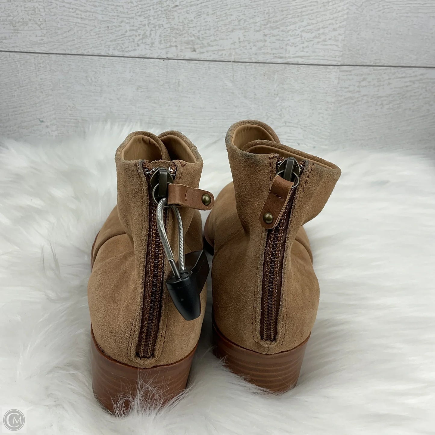 Boots Ankle Heels By Soludos In Tan, Size: 8.5