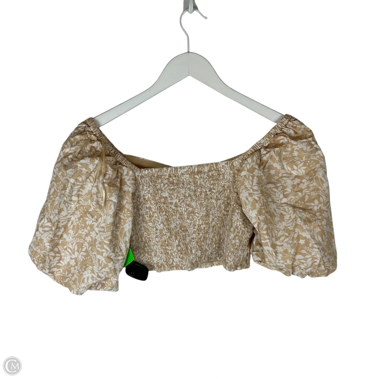 Top Short Sleeve By Japna In Tan, Size: S