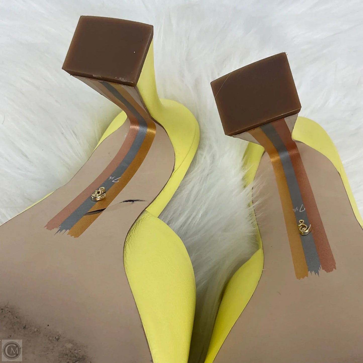 Sandals Heels Stiletto By Sam Edelman In Yellow, Size: 8