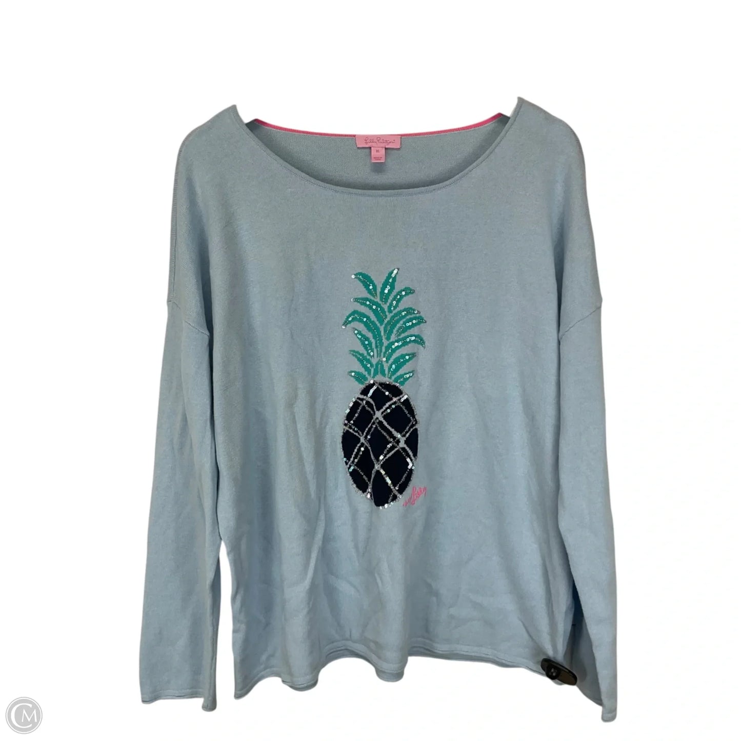 Top Long Sleeve Designer By Lilly Pulitzer In Blue, Size: Xl