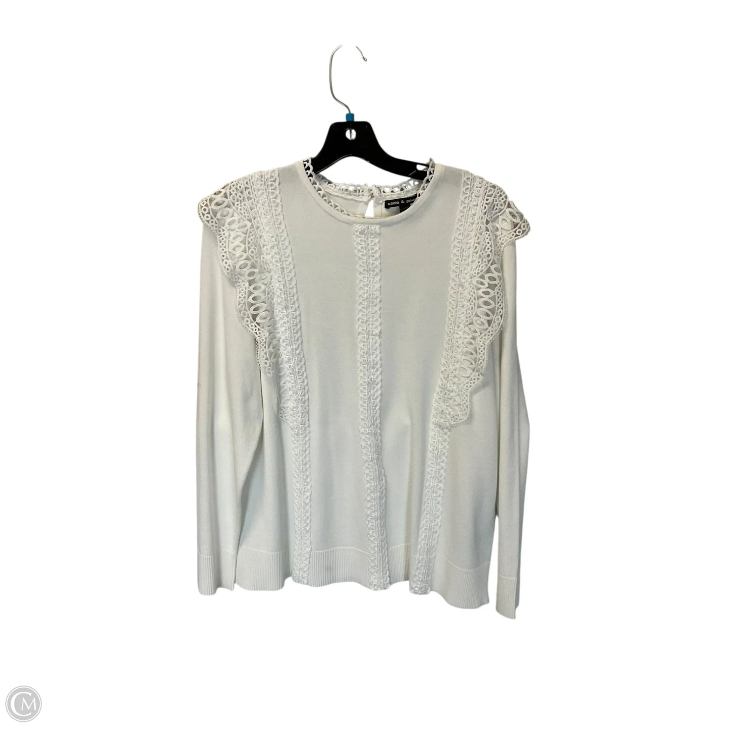 Top Long Sleeve By Cable And Gauge In White, Size: Xl