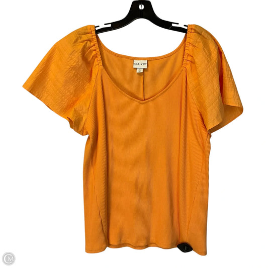 Top Short Sleeve By Ava & Viv In Orange, Size: 1x