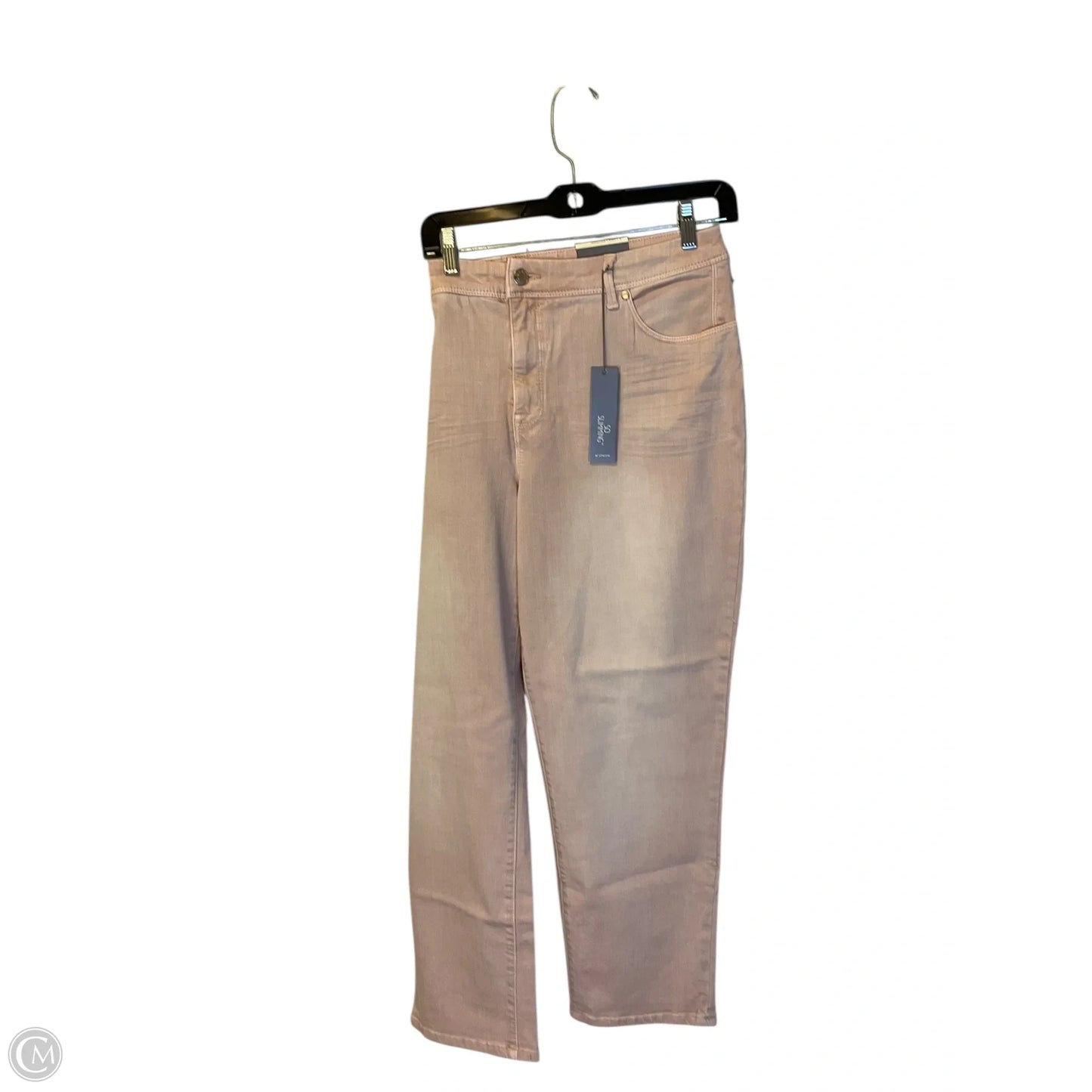 Jeans Straight By Chicos In Pink Denim, Size: 16