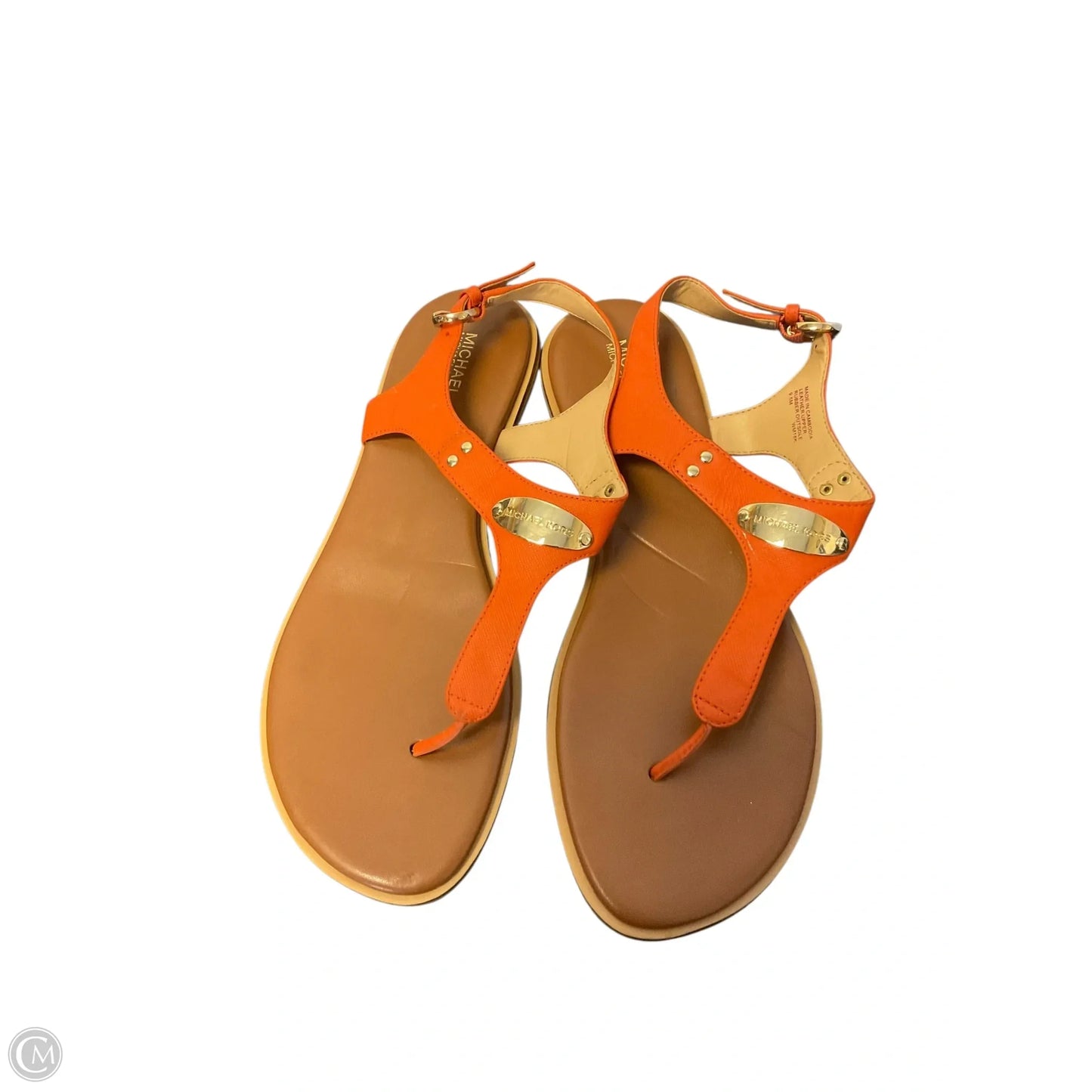 Sandals Designer By Michael Kors In Orange, Size: 9.5