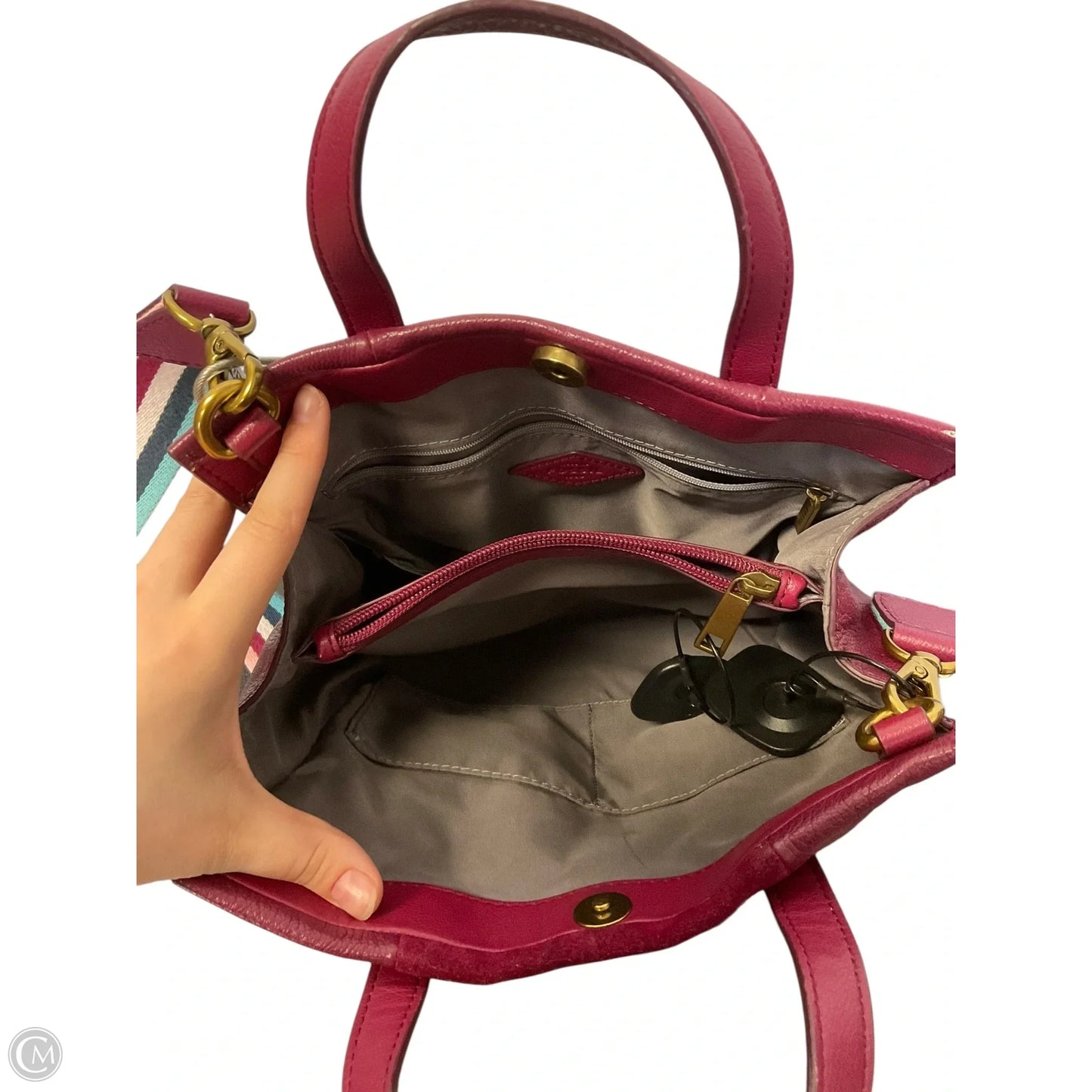 Crossbody Leather By Fossil, Size: Medium