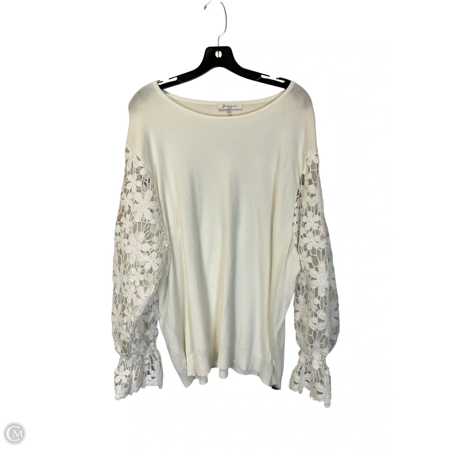 Sweater By Sioni In White, Size: 3x