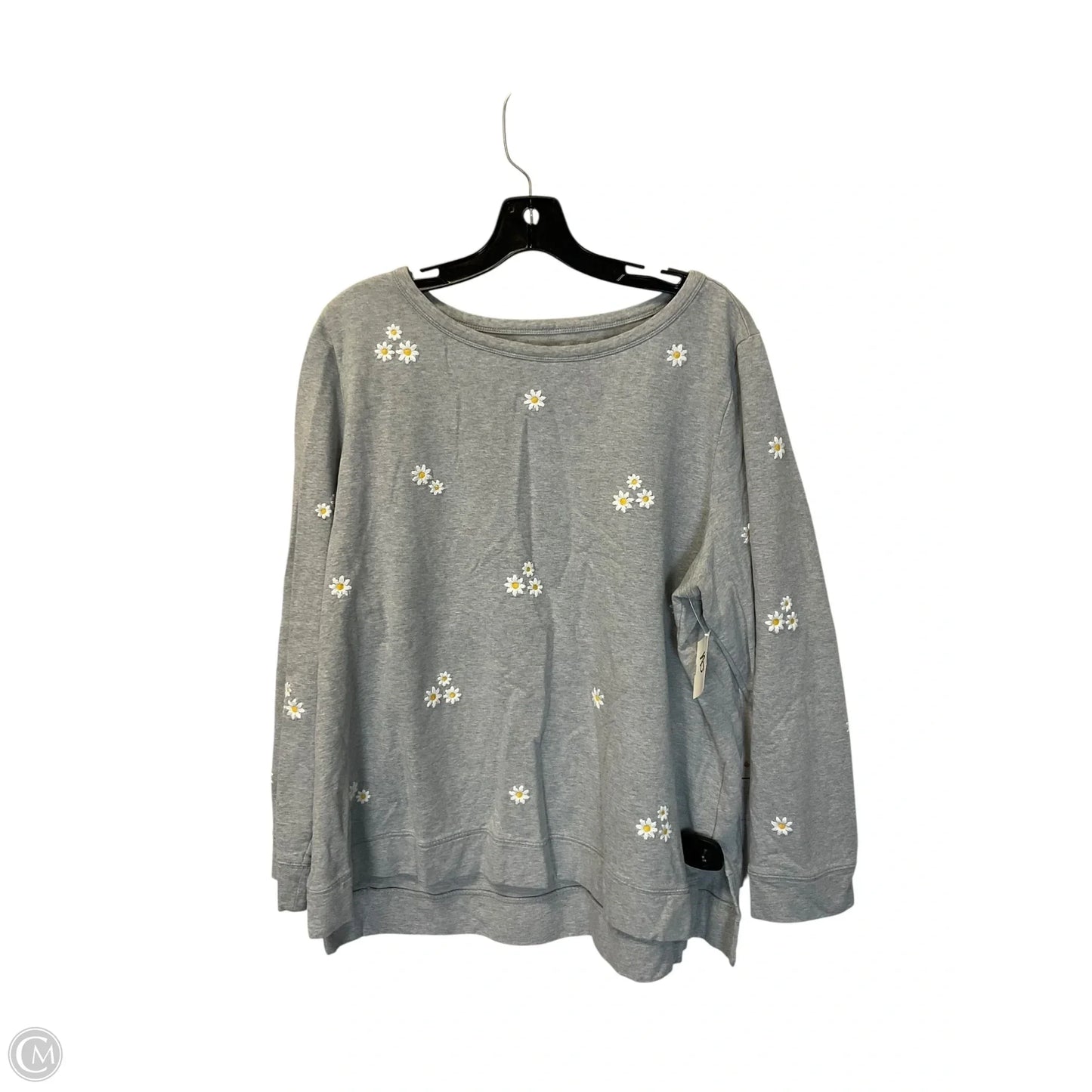 Sweatshirt Crewneck By Talbots In Grey, Size: 2x
