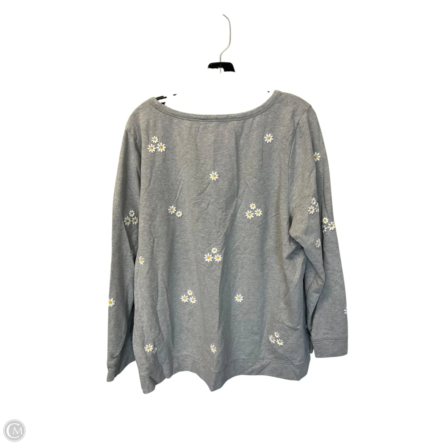 Sweatshirt Crewneck By Talbots In Grey, Size: 2x