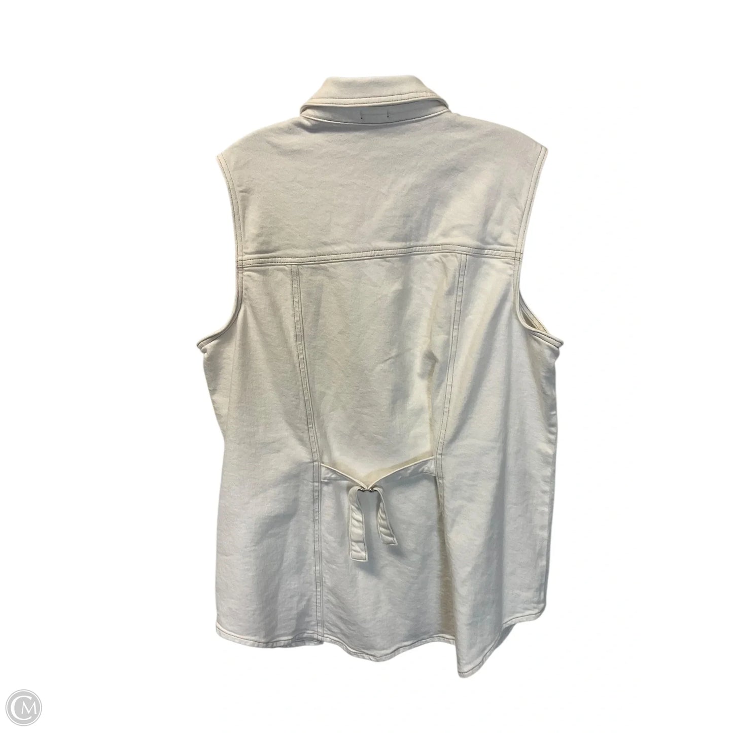 Vest Other By Express In White Denim, Size: Xl