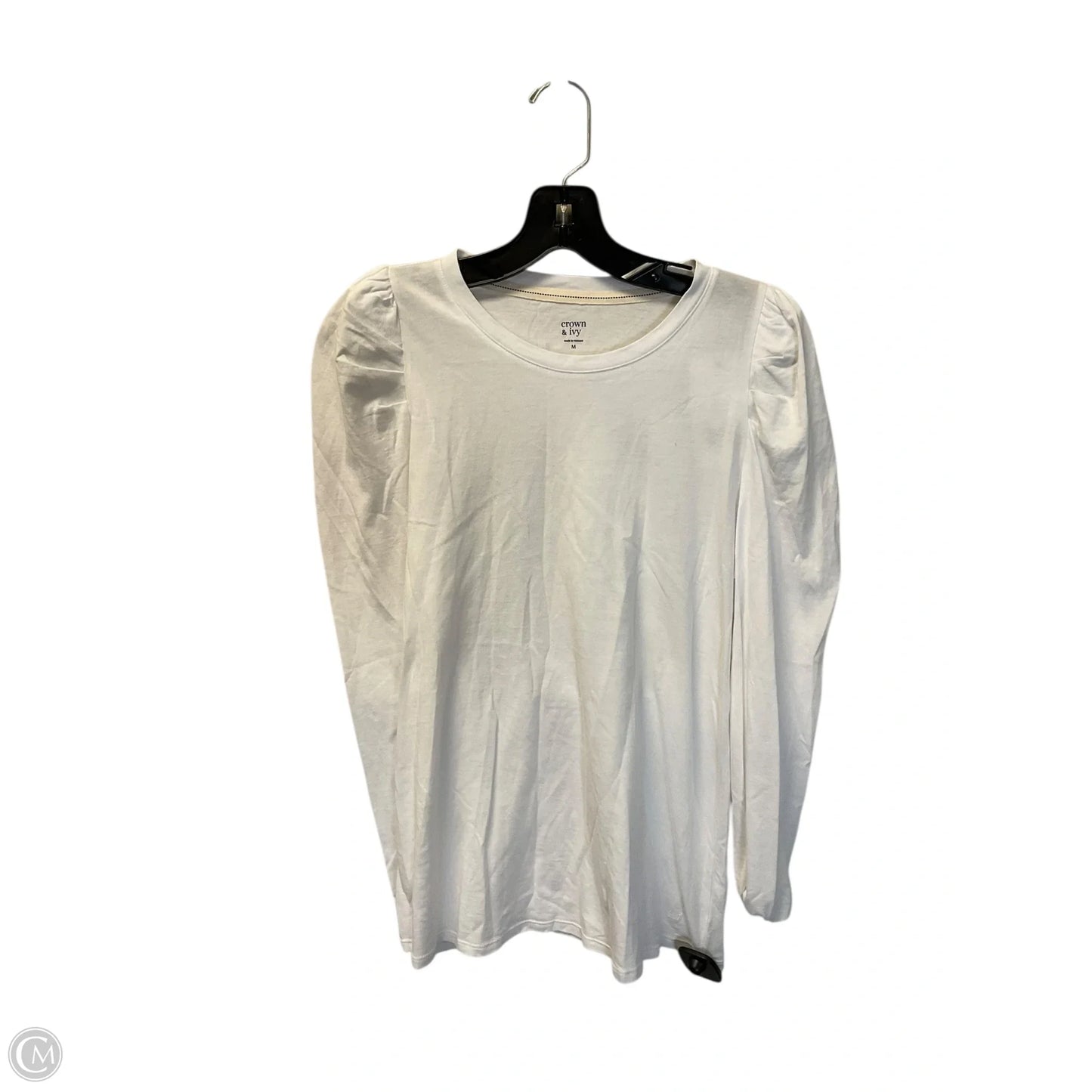 Top Long Sleeve By Crown And Ivy In White, Size: M