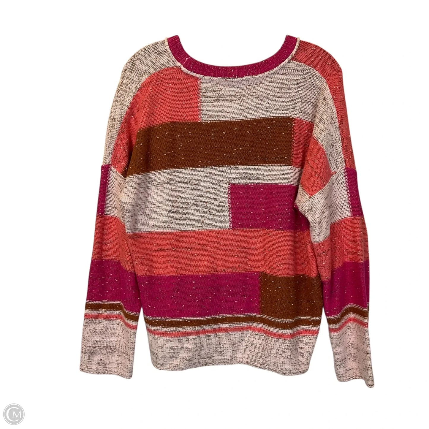 Sweater Cardigan By Fate In Pink & Tan, Size: M