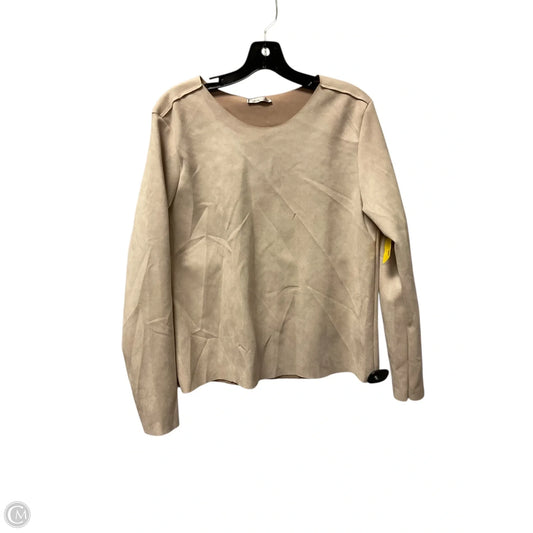 Top Long Sleeve By Zara In Tan, Size: Xl
