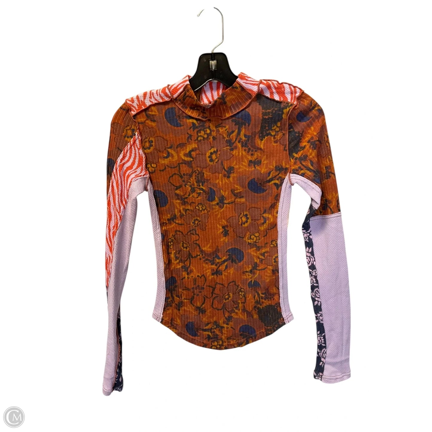 Top Long Sleeve By Free People In Orange & Purple, Size: Xs