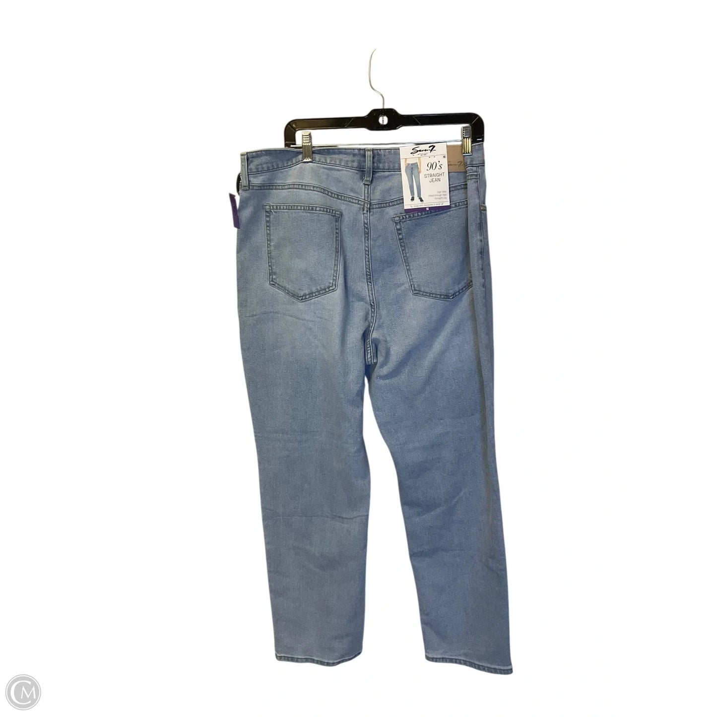 Jeans Straight By Seven 7 In Blue Denim, Size: 16