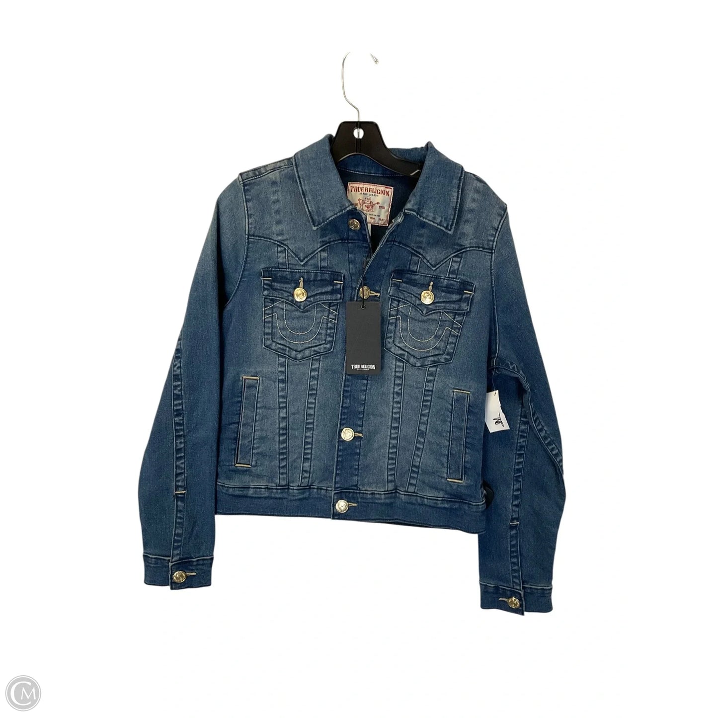 Jacket Denim By True Religion In Blue Denim, Size: M