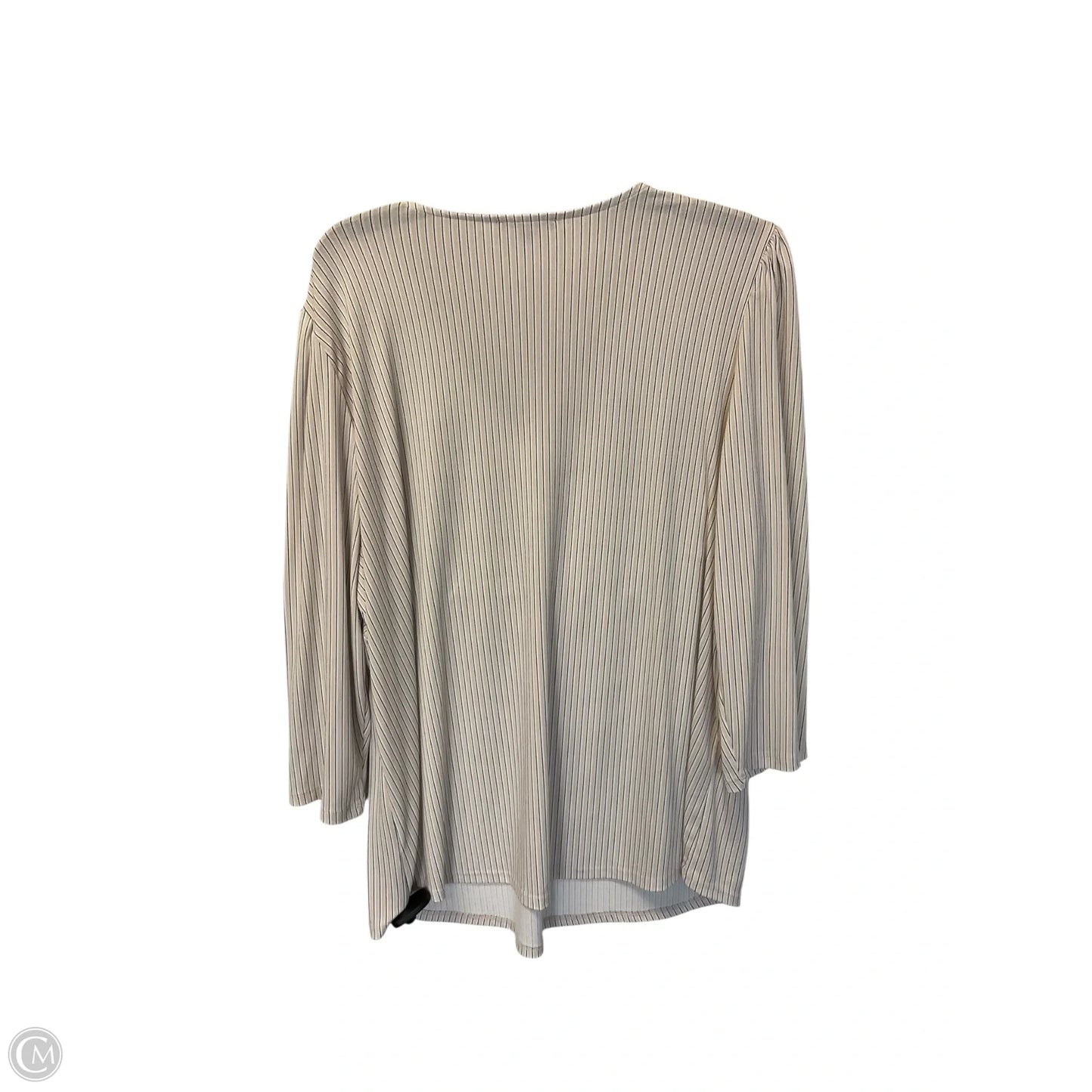 Top Long Sleeve Basic By Adrianna Papell In Striped Pattern, Size: 1x