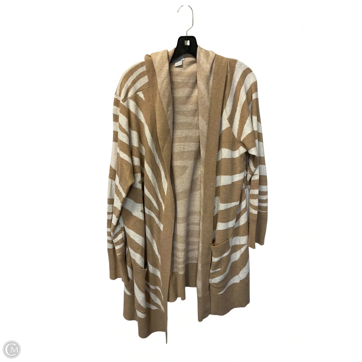 Cardigan By Chicos In Tan, Size: Xxl