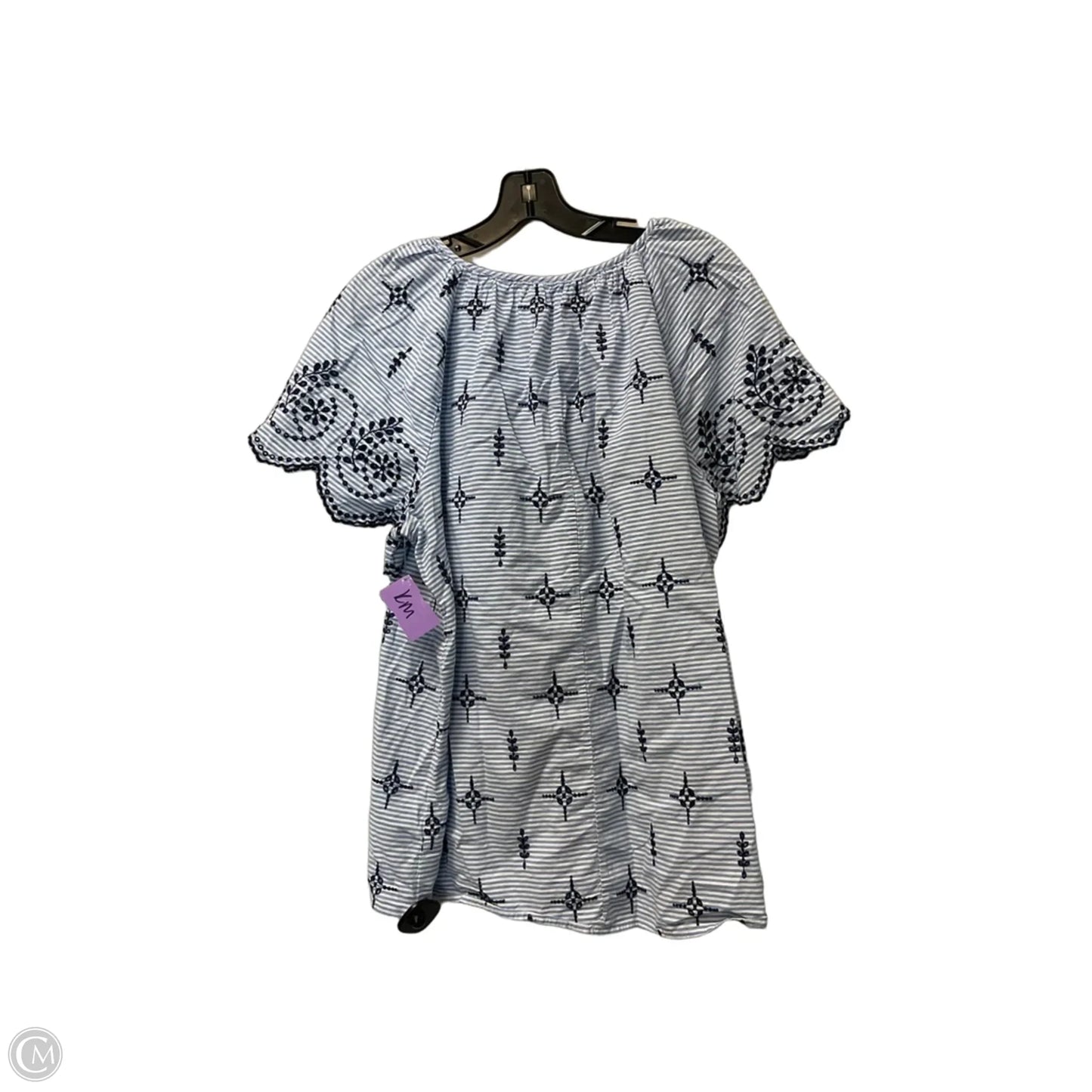 Top Short Sleeve By Crown And Ivy In Striped Pattern, Size: 1x