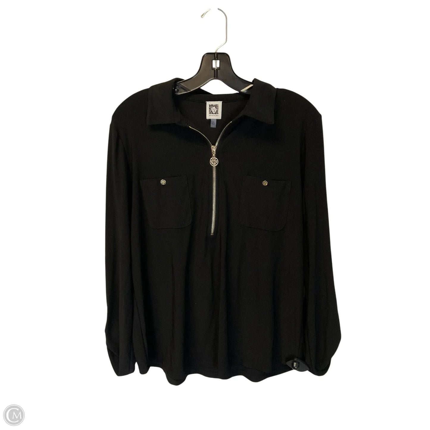 Top Long Sleeve By Anne Klein In Black, Size: L
