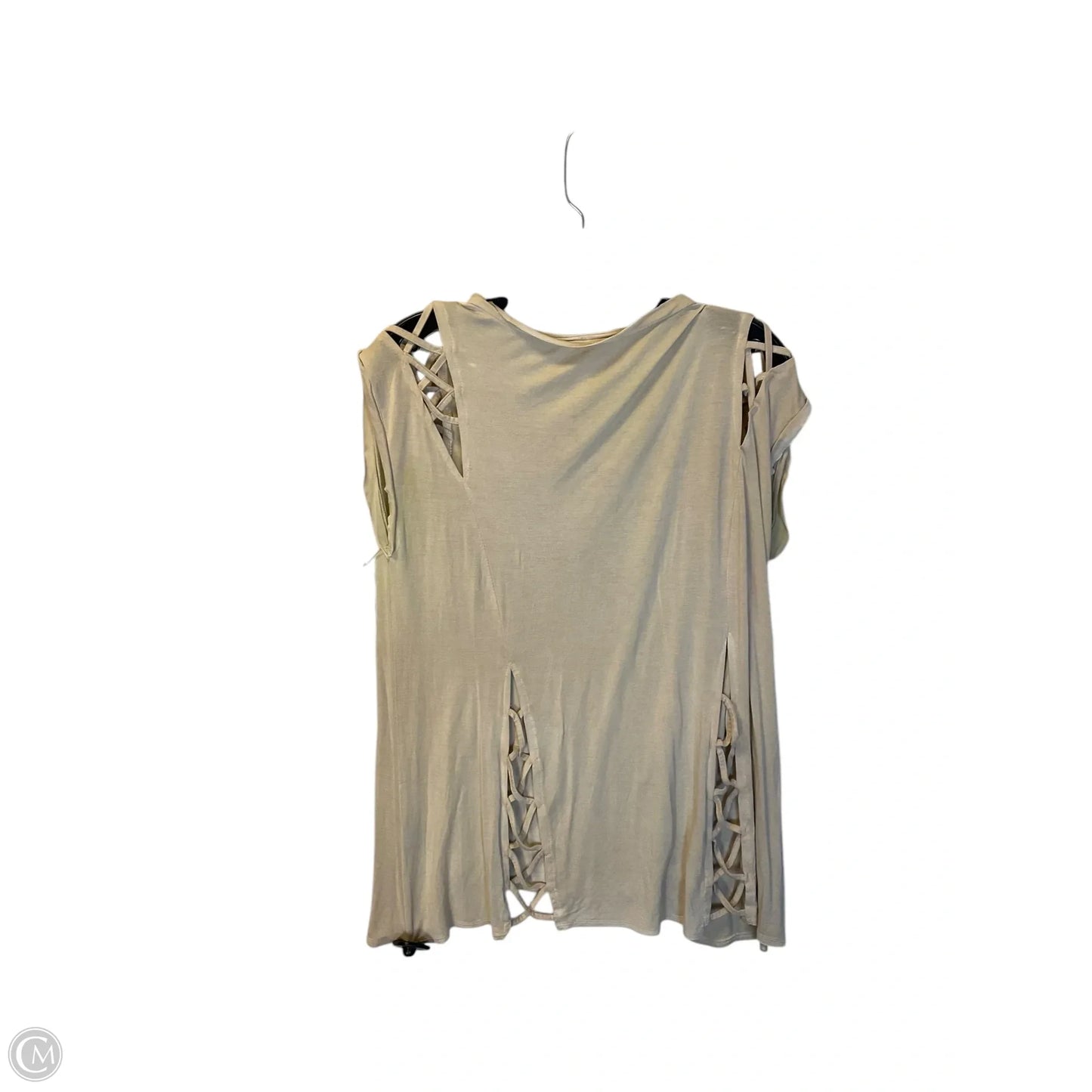 Top Short Sleeve By Pol In Tan, Size: S