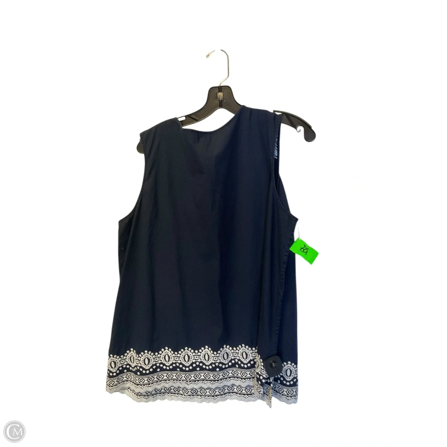 Top Sleeveless By Talbots In Navy, Size: 2x