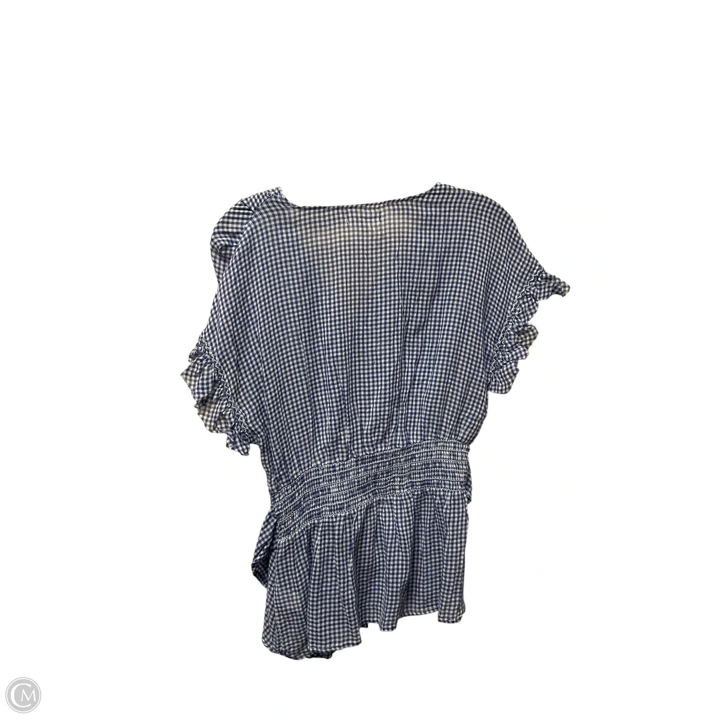 Top Short Sleeve By Max Studio In Plaid Pattern, Size: S