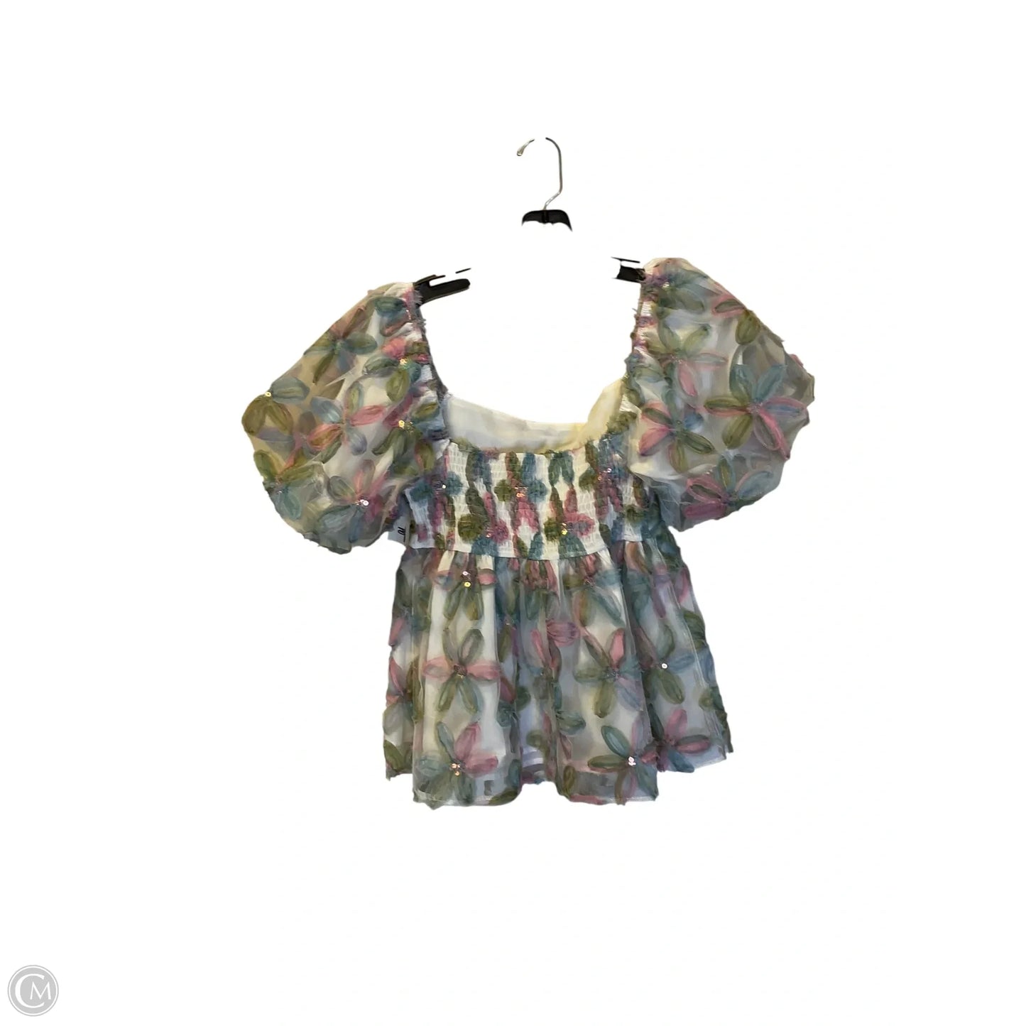 Top Short Sleeve By Clothes Mentor In Floral Print, Size: L