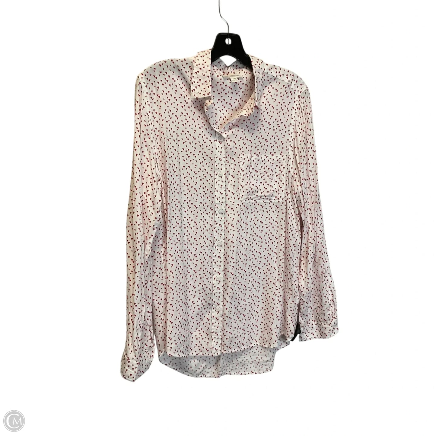 Top Long Sleeve By Beachlunchlounge In Red & White, Size: L